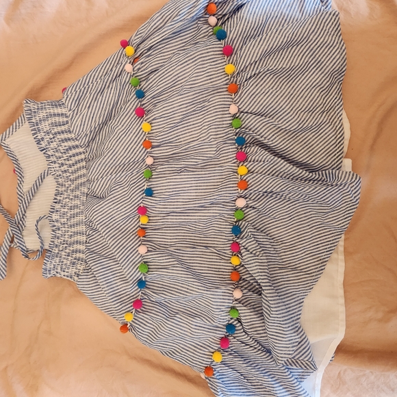 Striped Tommy Bahama Dress with Colorful Pom Poms - Picture 5 of 7
